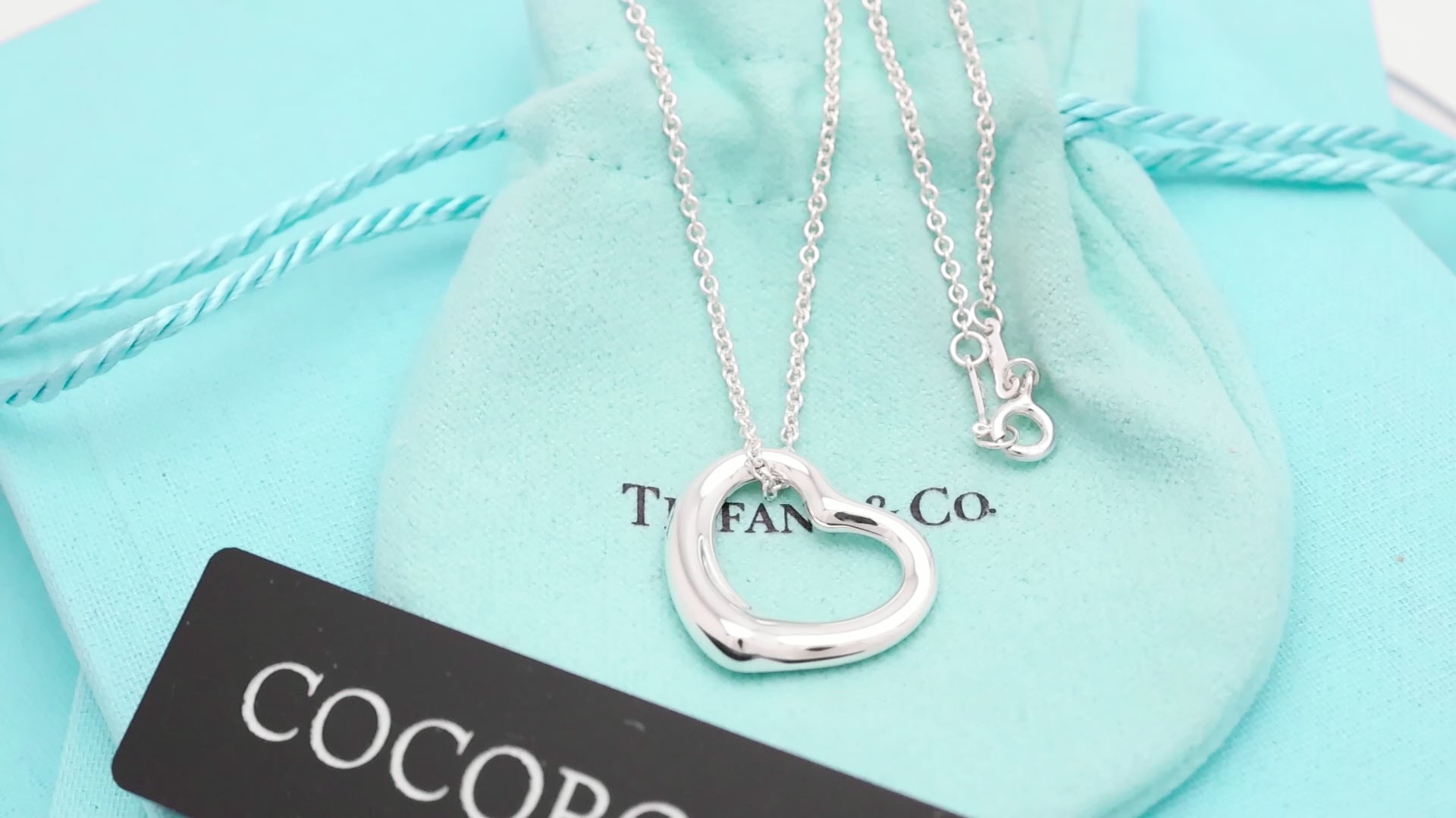 TIFFANY&Co. オープンハート 22mm エルサペレッティ ネックレス AG925
