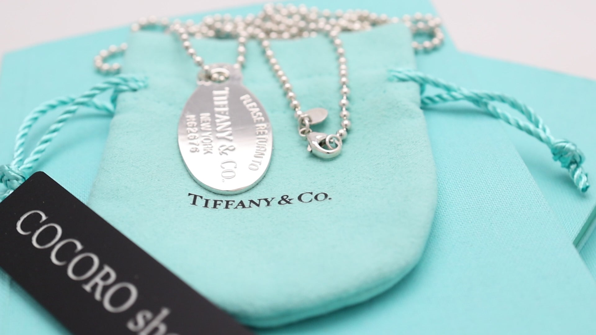 TIFFANY&Co.リターントゥ ティファニー オーバル タグ ボール チェーン ネックレス AG925