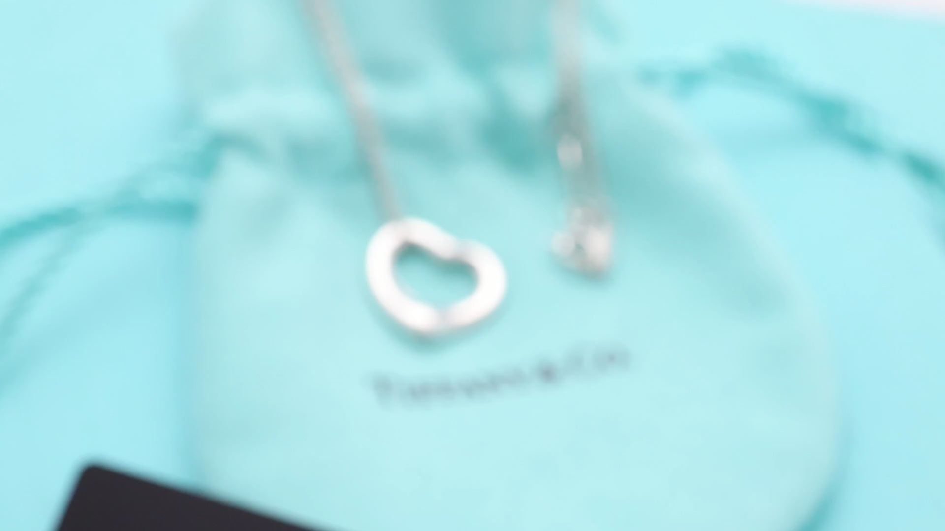 Tiffany & Co. Open Heart Pendant Necklace Sterling Silver 925