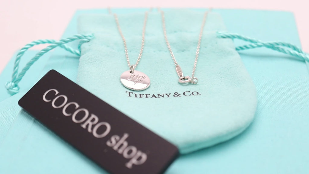  Tiffany & Co. Letter M Notes Initial Disc Necklace Sterling Silver 925
