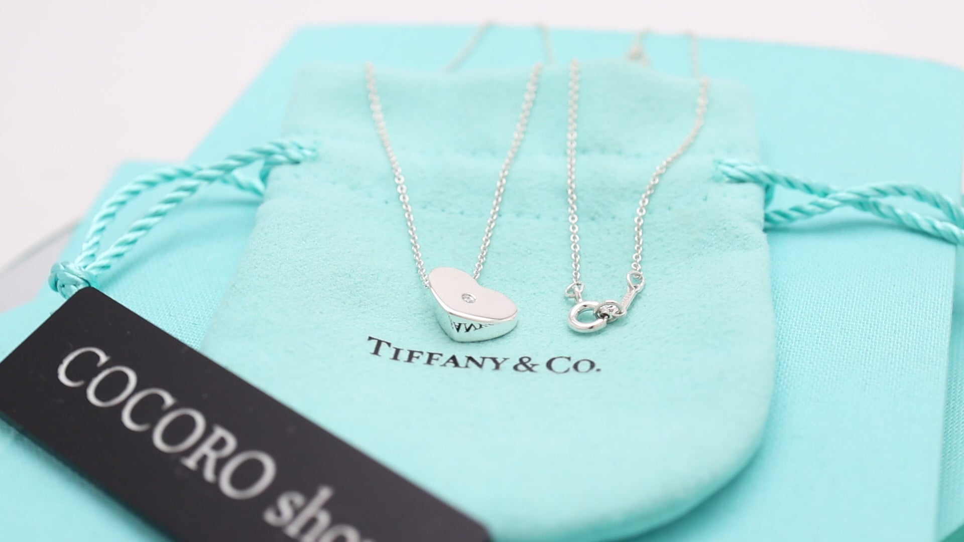   Tiffany & Co. Modern Heart 1P Diamond Necklace Sterling Silver 925