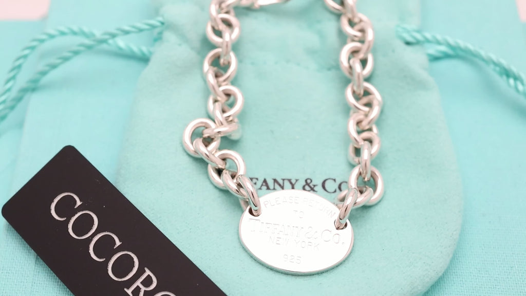 TIFFANY&Co. リターントゥ ティファニー オーバル タグ チャーム チェーン ブレスレット AG925