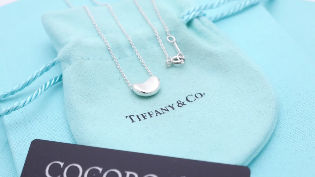  Tiffany & Co. Peretti Mini  Bean Necklace  Sterling Silver 925 