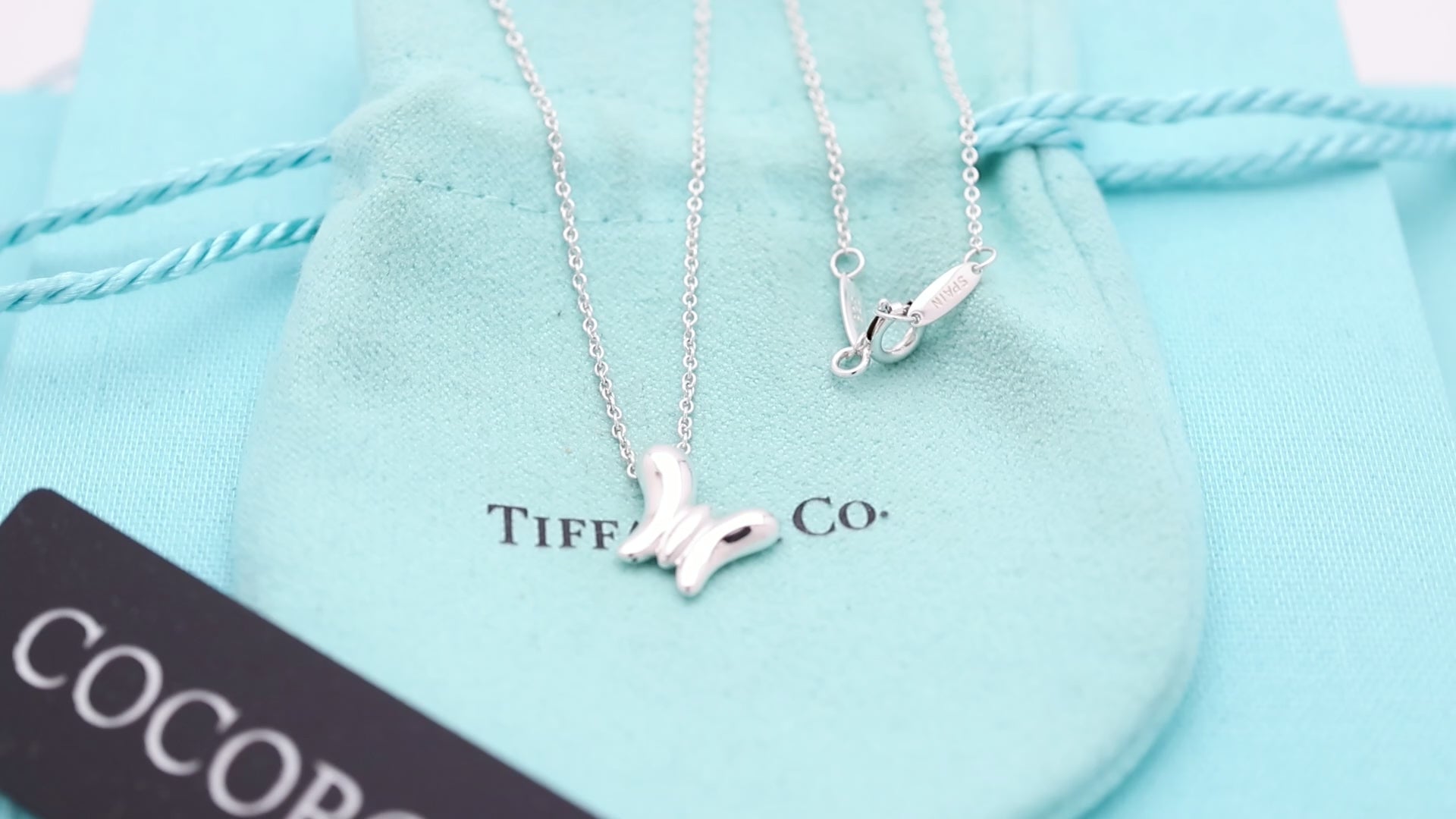 TIFFANY&Co. ミニ バタフライ 蝶 ネックレス AG925