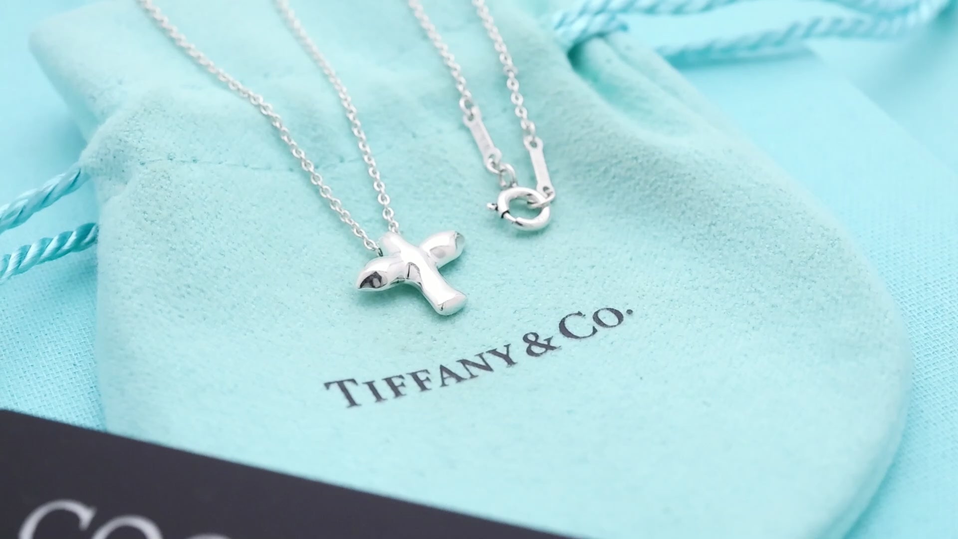  Tiffany & Co Peretti Dove Bird Cross Necklace Sterling Silver 925 