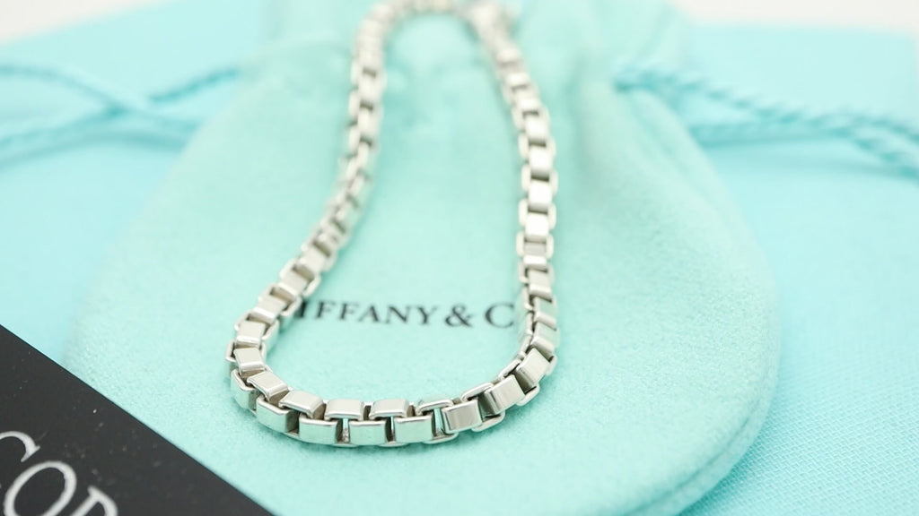  Tiffany & Co. Venetian Square Link Chain Bracelet  Sterling Silver 925