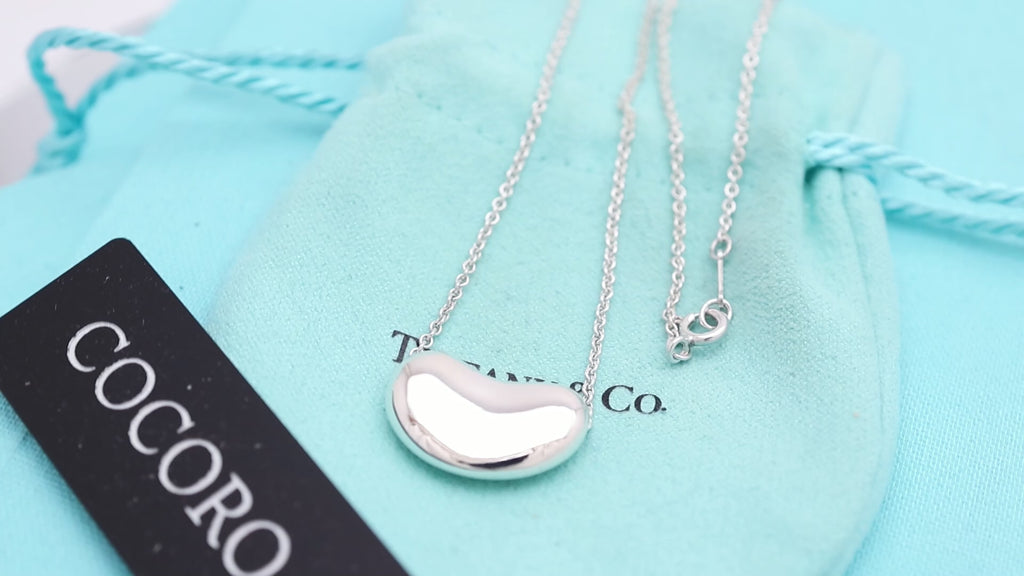  Tiffany & Co. Peretti Large  Bean Necklace  Sterling Silver 925 