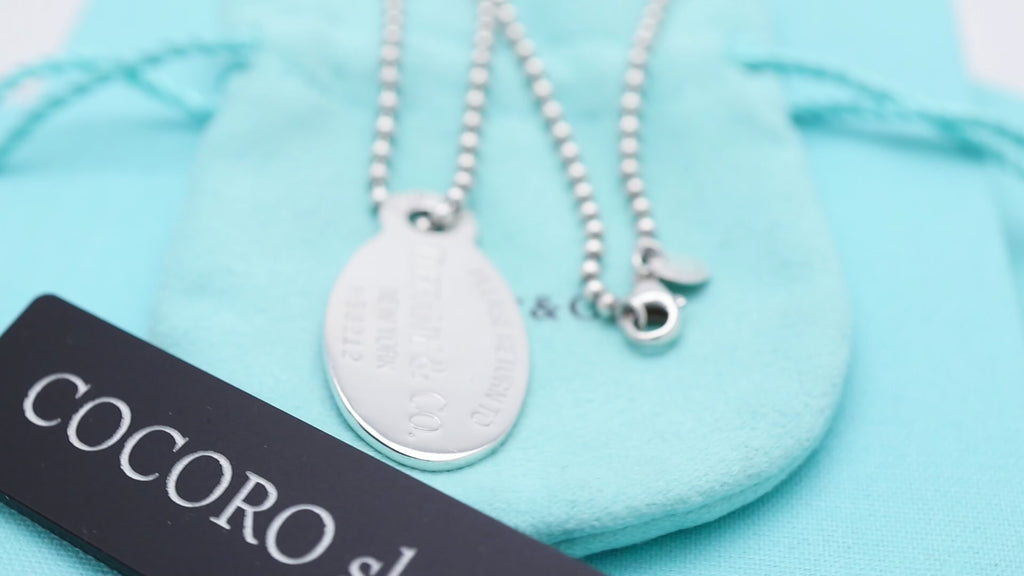 TIFFANY&Co.リターントゥ ティファニー オーバル タグ ボール チェーン ネックレス AG925