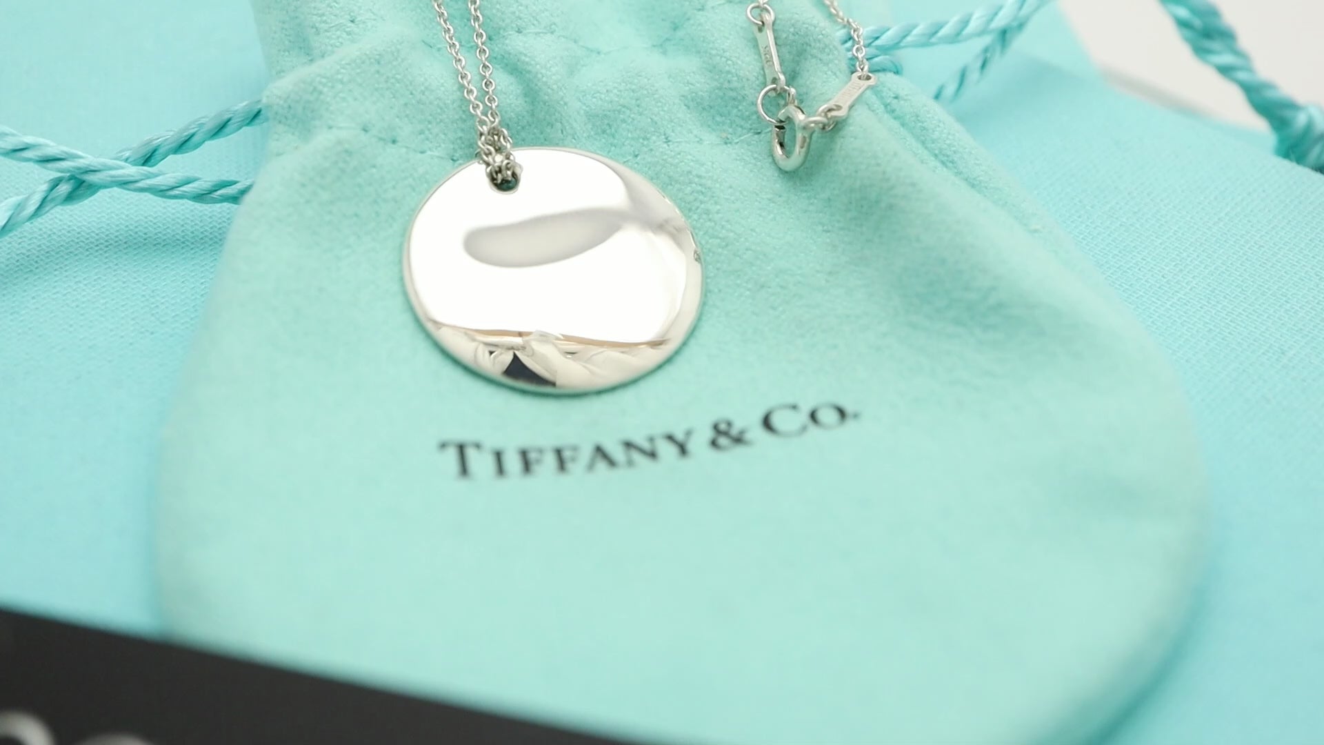 Tiffany & Co. Round Circle Disc Necklace Pendant  Sterling Silver  925