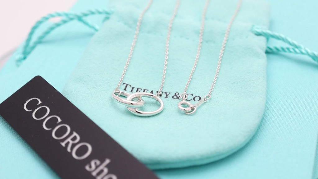  Tiffany & Co. Double Loop Necklace Pendant   Sterling Silver  925