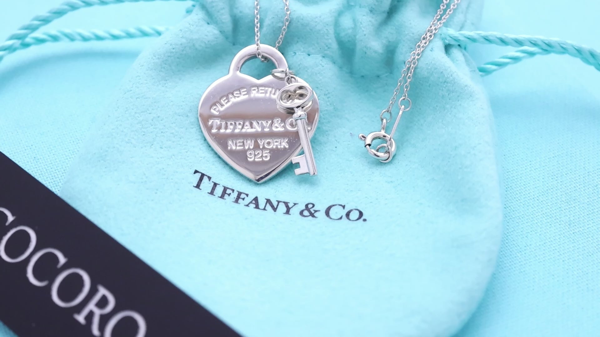 Tiffany & Co. Return to Heart tag and Key Necklace Sterling Silver 925