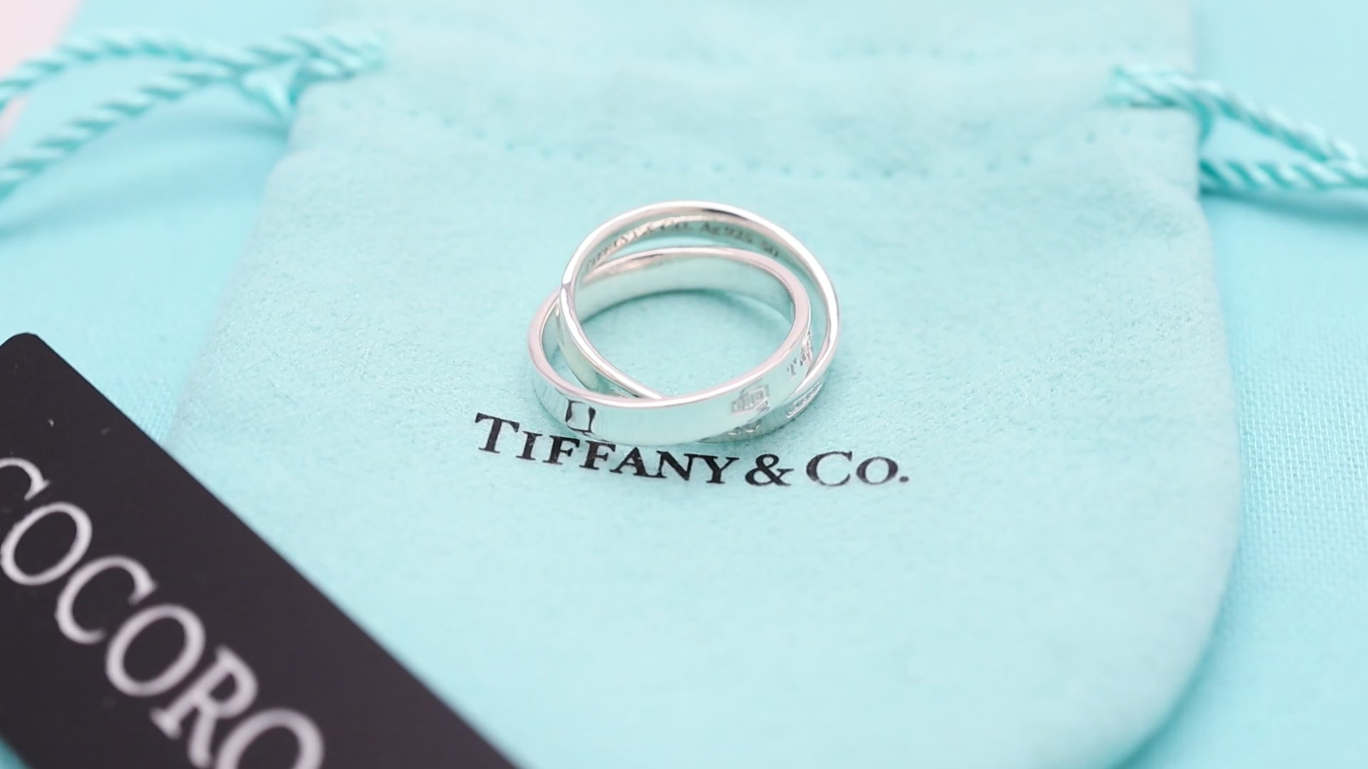 Tiffany & Co. 1837 Interlocking Circles Double Ring  Sterling Silver 925