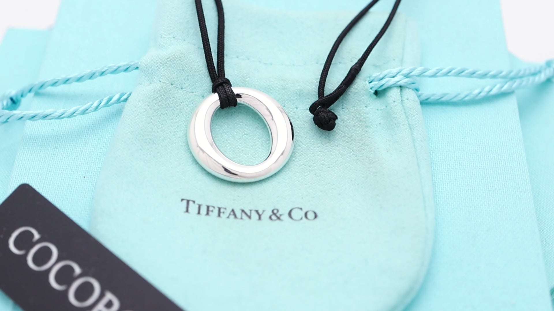  Tiffany & Co. Seviana Silk Cord Necklace Sterling Silver 925