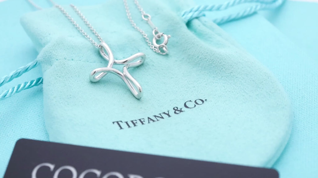 TIFFANY&Co. オープン クロス インフィニティ エルサペレッティ ネックレス AG925