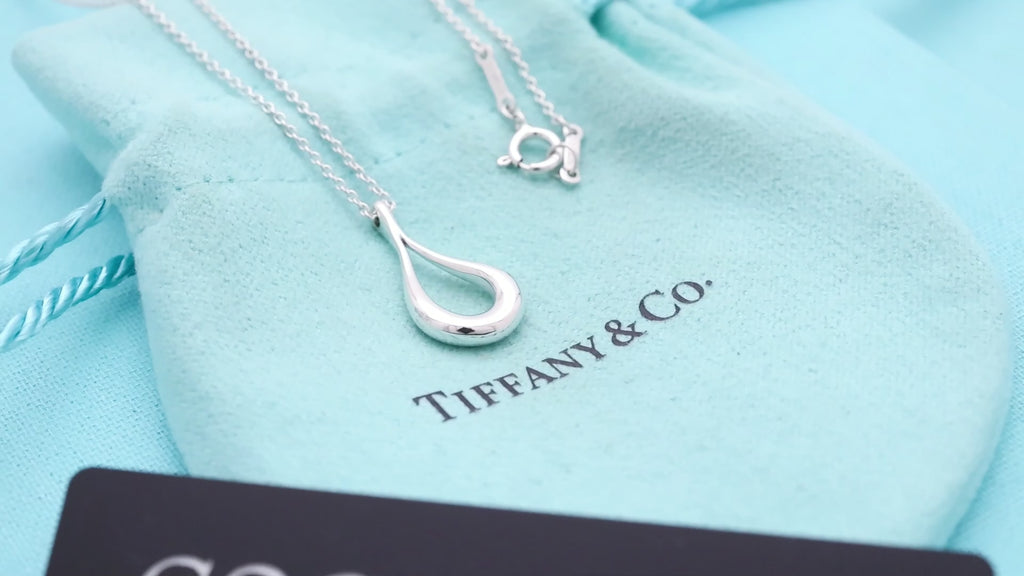 TIFFANY&Co. オープン ティアドロップ エルサペレッティ ネックレス AG925