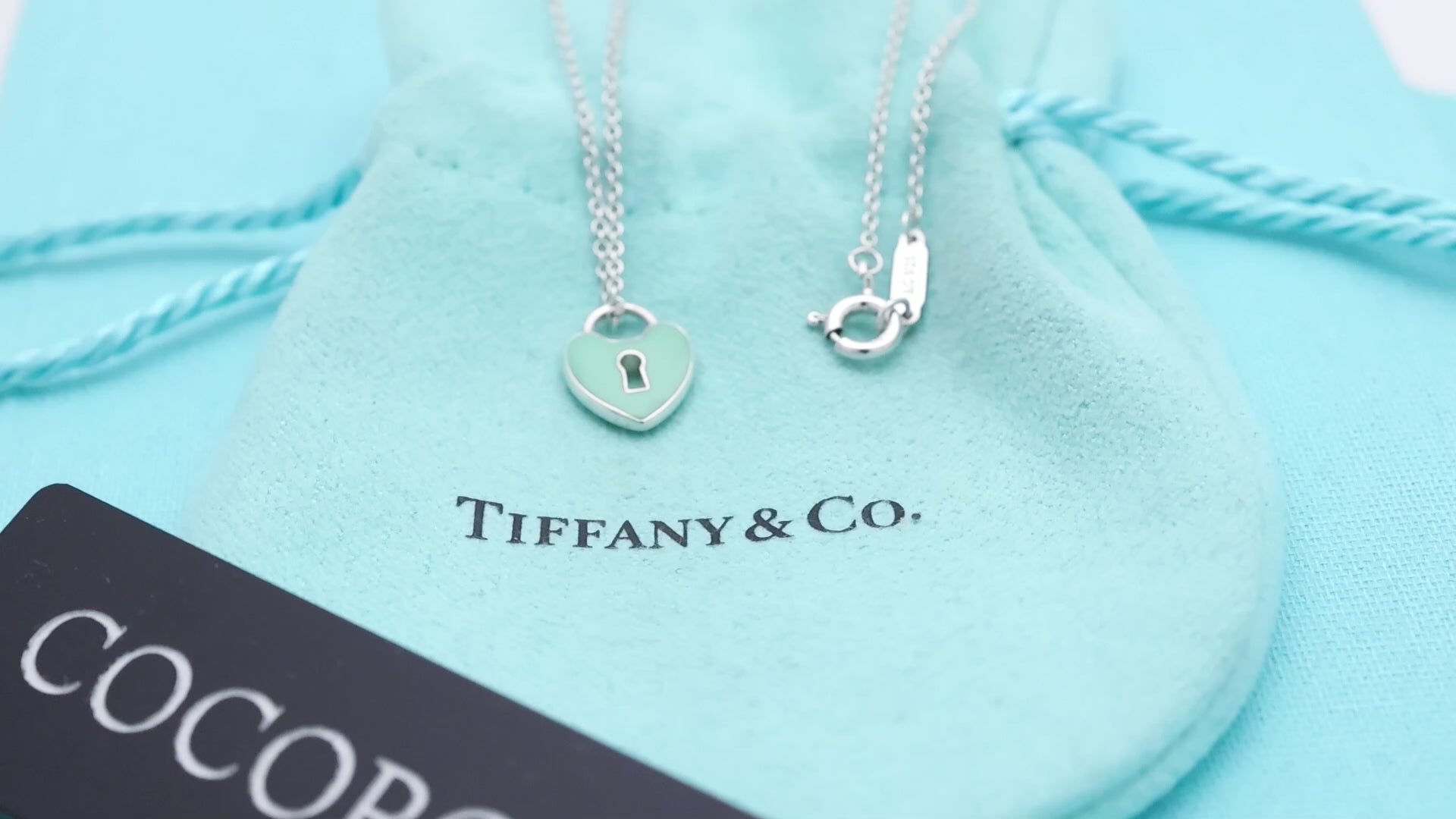 TIFFANY&Co. ハート ロック ブルーエナメル ネックレス AG925