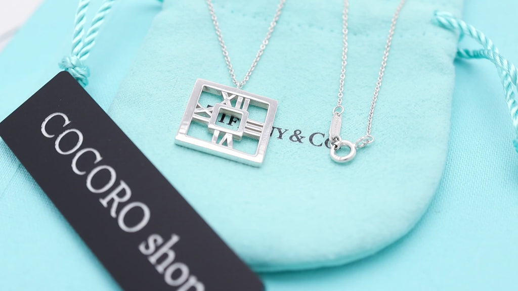 TIFFANY&Co. アトラス オープン スクエア ネックレス AG925