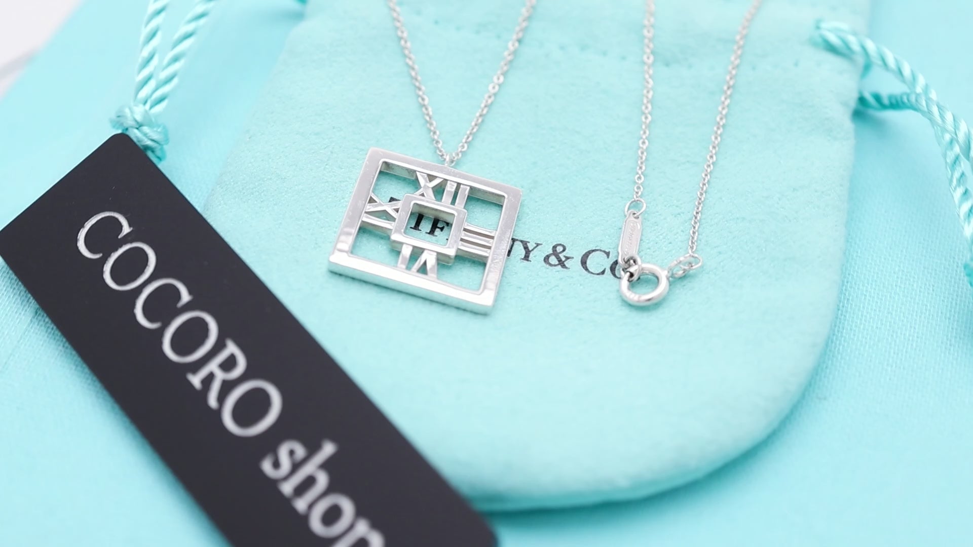 TIFFANY&Co. アトラス オープン スクエア ネックレス AG925