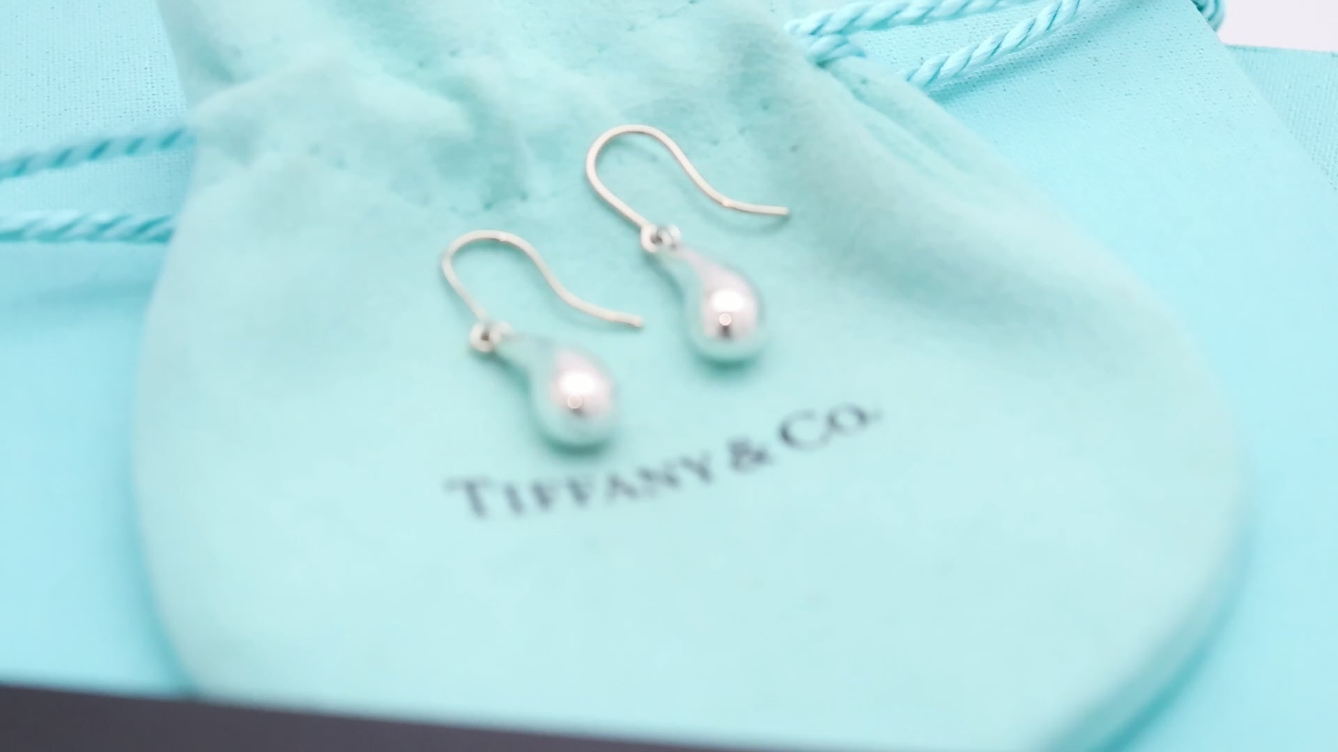 Tiffany & Co. Peretti Teardrop Dangle Earrings Sterling Silver 925