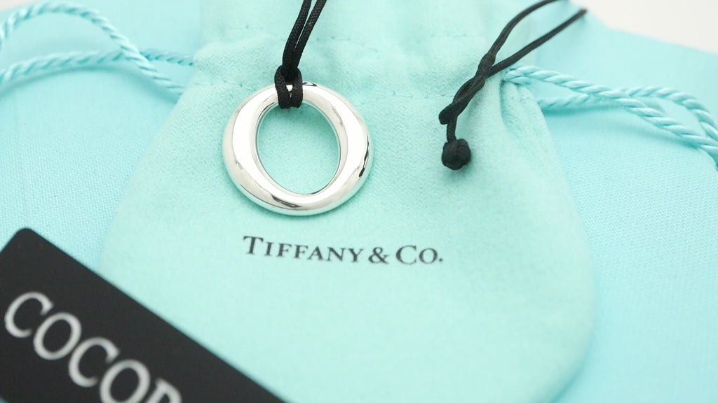  Tiffany & Co. Seviana Silk Cord Necklace Sterling Silver 925
