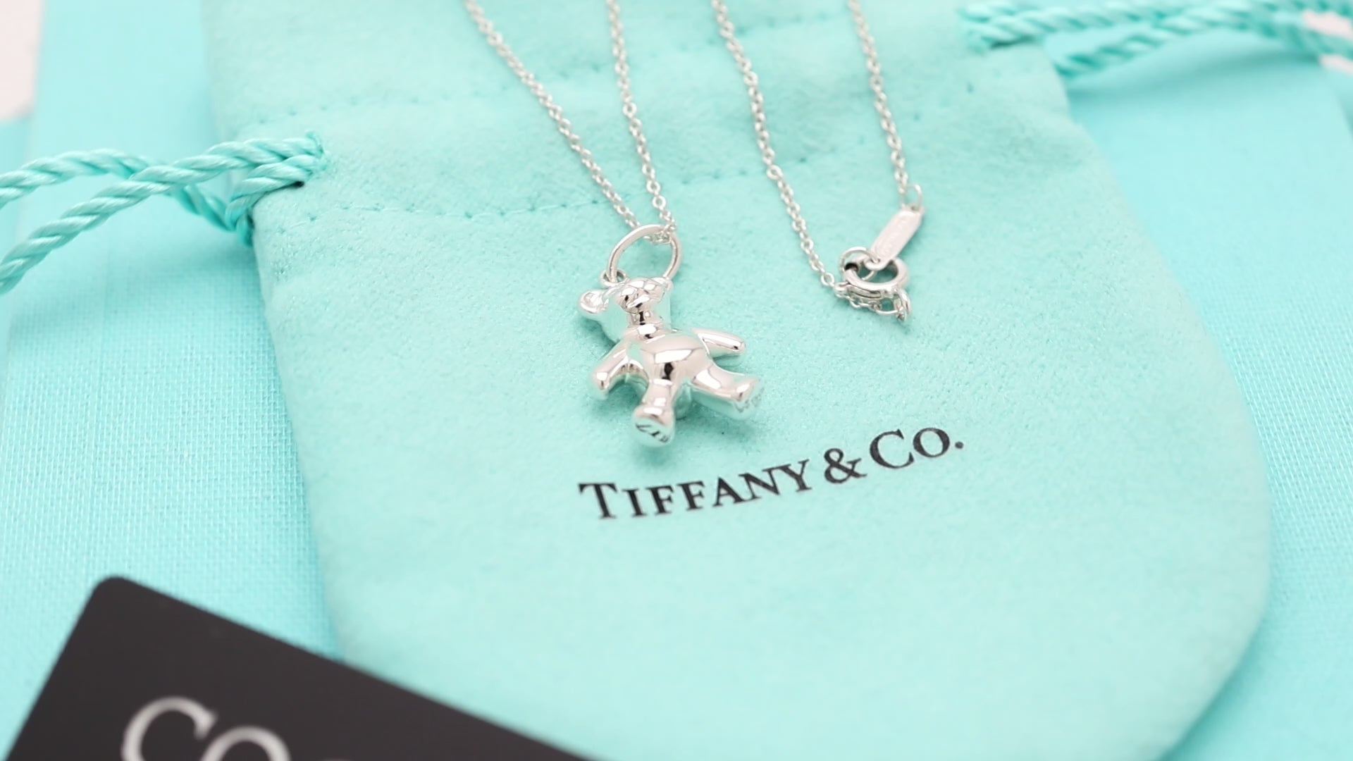 Tiffany & Co. Teddy Bear Pendant Necklace Sterling Silver 925 