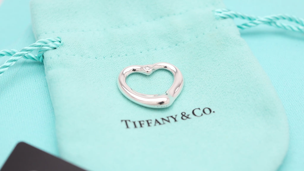 TIFFANY&Co. オープンハート 22mm 1P ダイヤモンド エルサペレッティ チャーム AG925