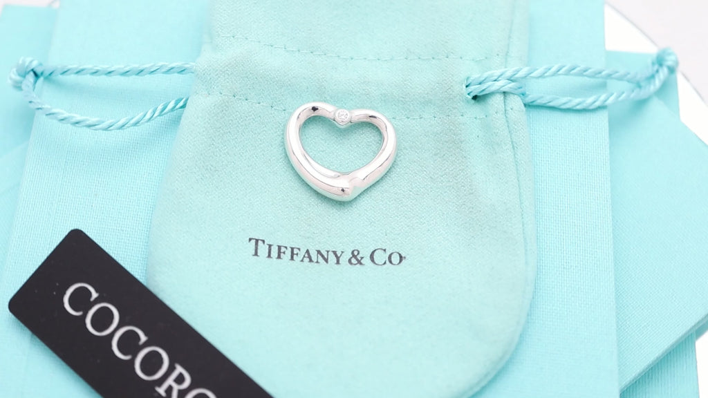 TIFFANY&Co. オープンハート 22mm 1P ダイヤモンド エルサペレッティ チャーム AG925
