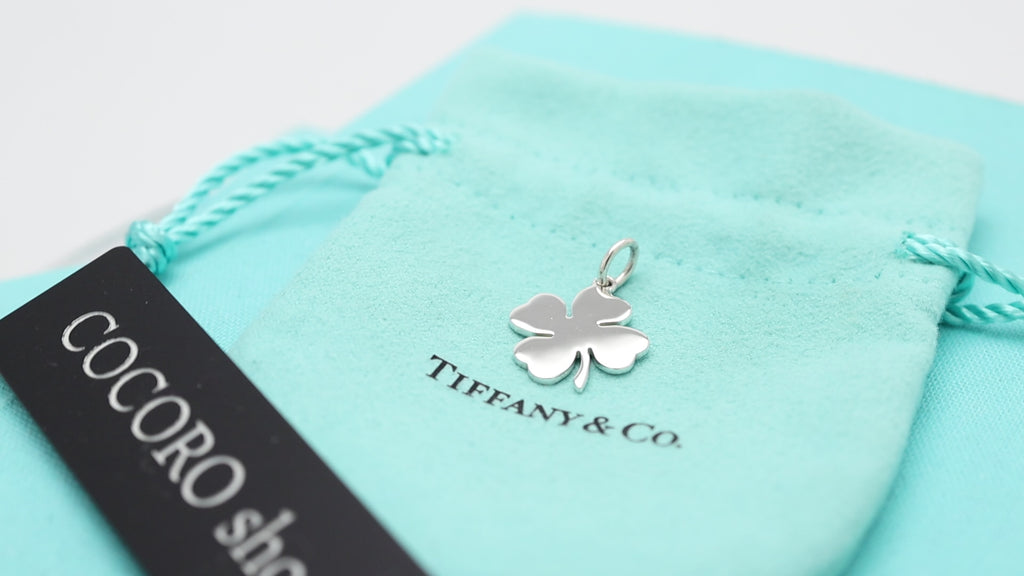 Tiffany & Co. Four Leaf Clover Pendant Charm Sterling Silver 925 