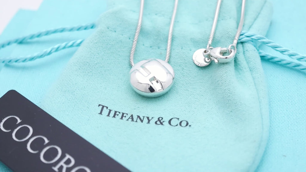 TIFFANY&Co. イニシャル レター H ラウンド スネーク チェーン ネックレス AG925