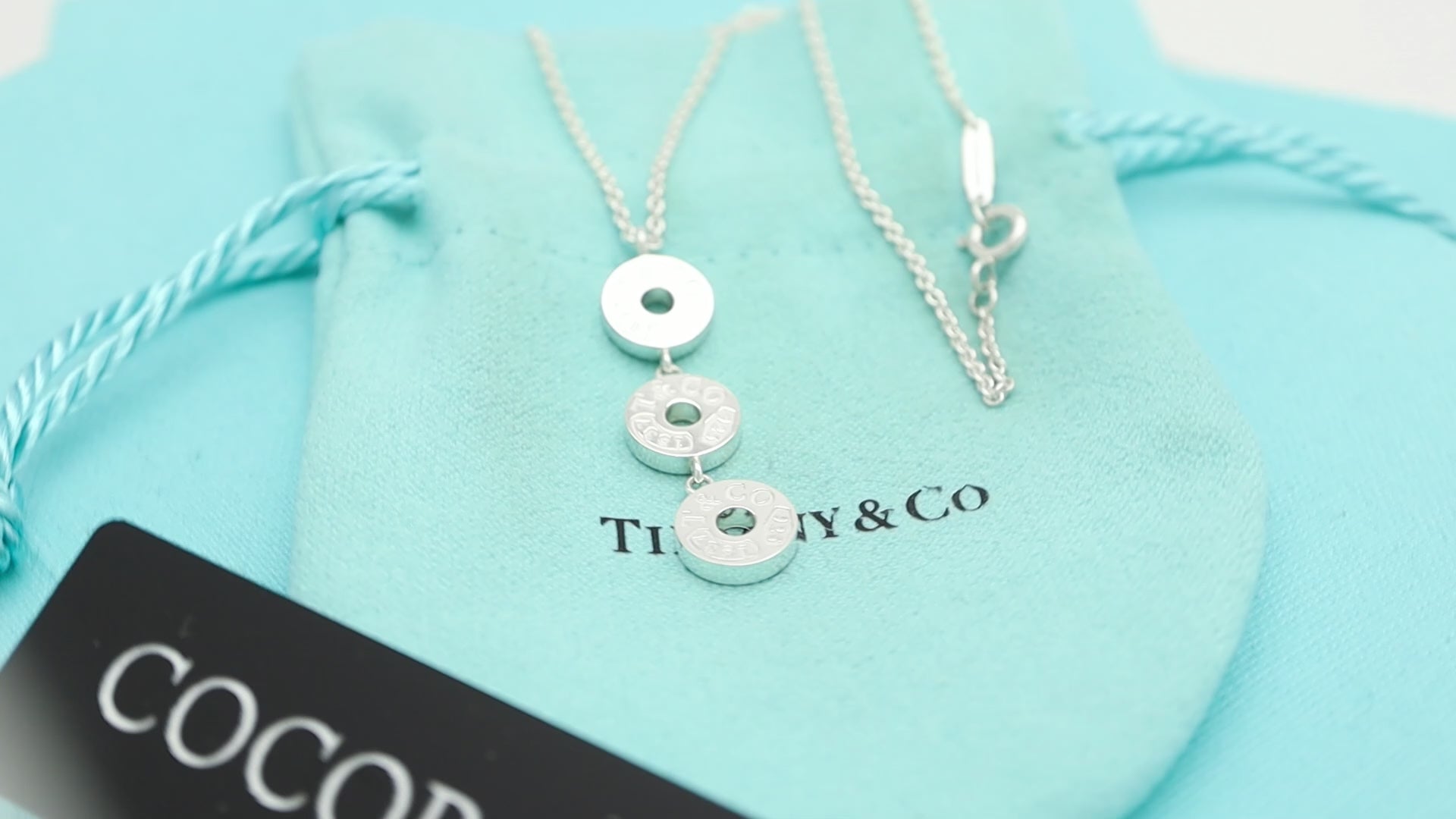 Tiffany & Co. 1837 Triple 3 Circle Pendant Necklace Sterling Silver 925