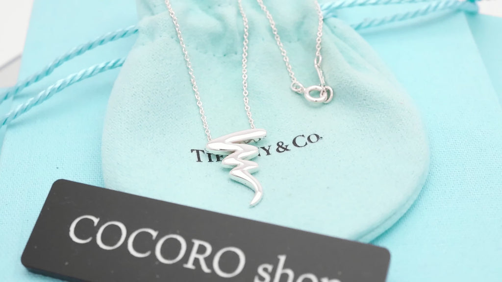 Tiffany & Co. Picasso Scribble Zig Zag Necklace Sterling Silver 925