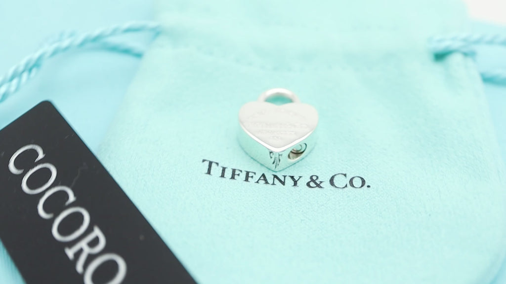 Tiffany & Co. Heart Charm Padlock Lock or Pendant in Sterling Silver 925