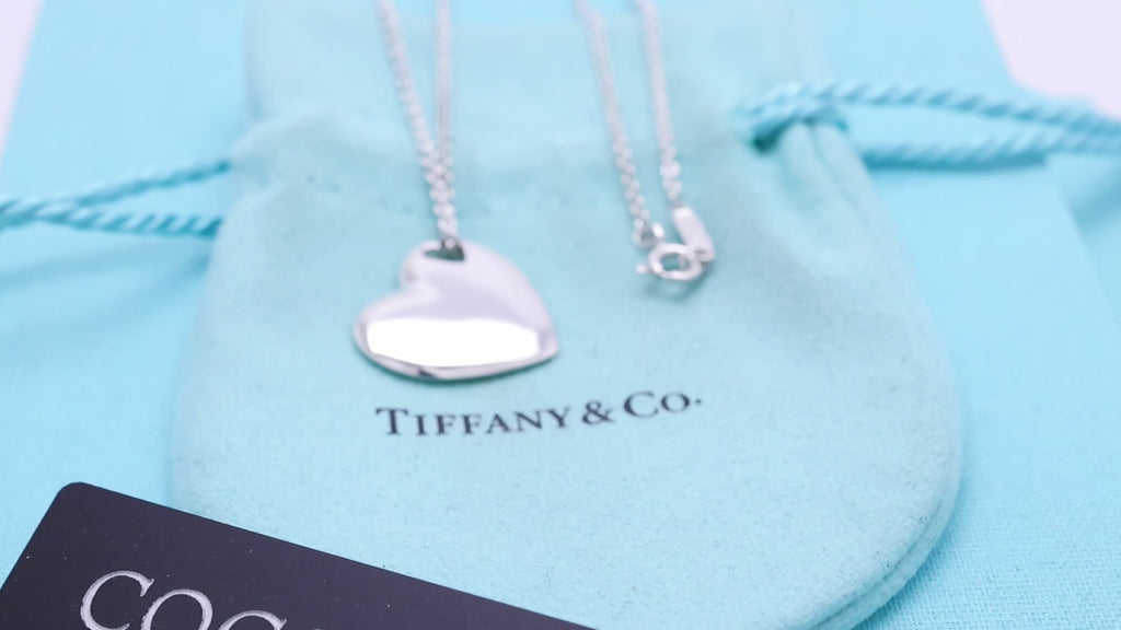 Tiffany & Co. Stencil Cutout Two Heart Necklace  Sterling Silver 925