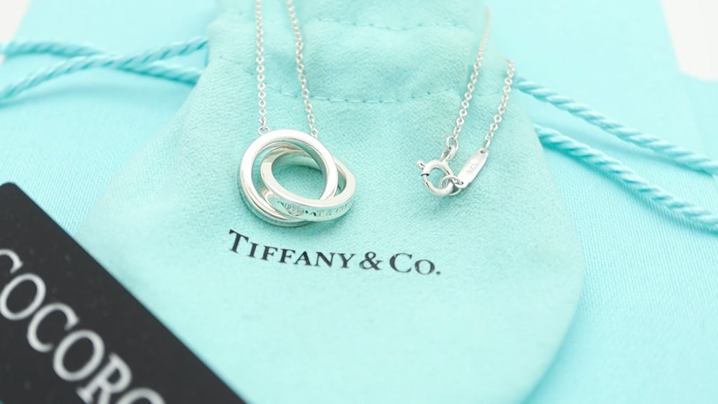 Tiffany & Co. 1837 Interlocking Circles Lariat Necklace Sterling Silver 925