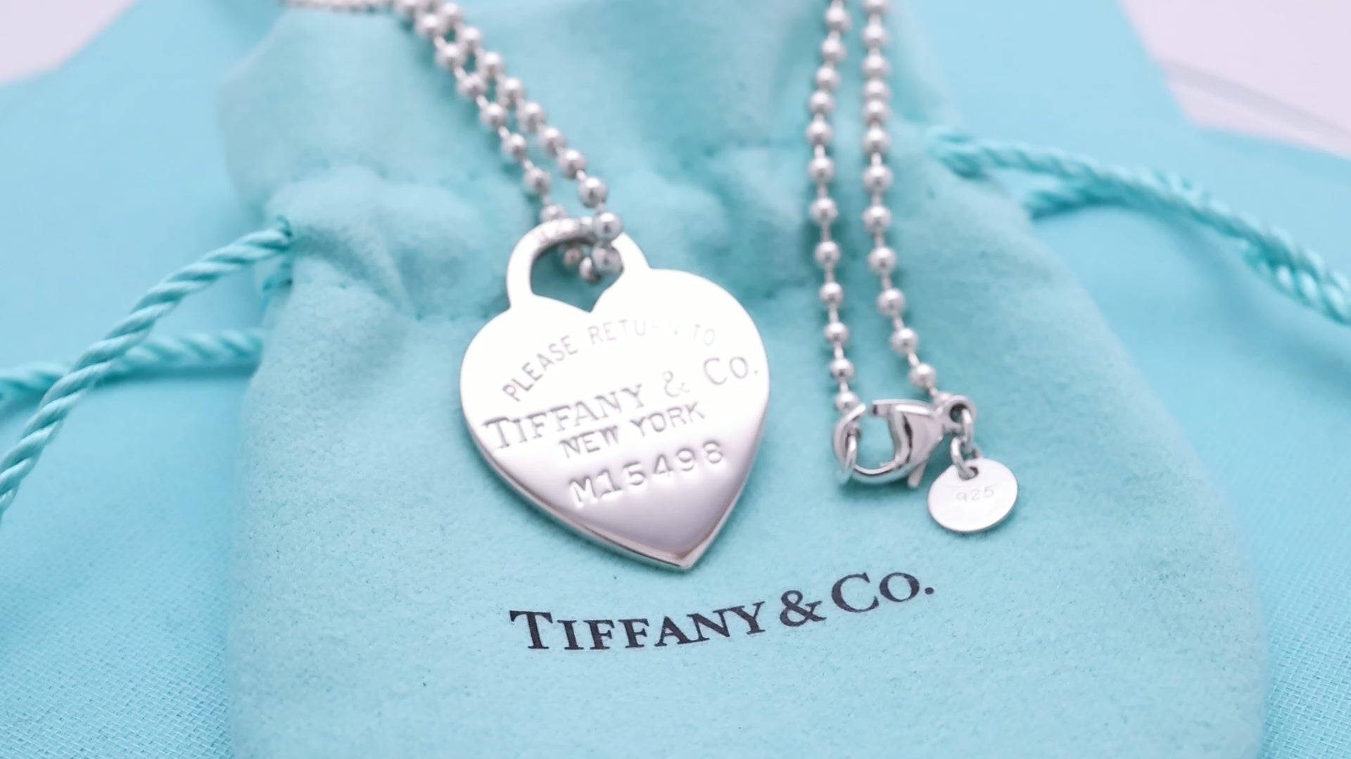 Tiffany & Co. Return to Small Heart Tag Necklace Pendant Sterling Silver 925