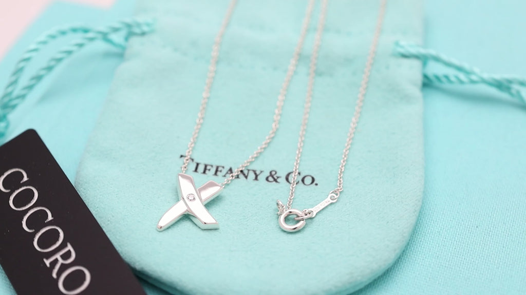 TIFFANY&Co.キス クロス 1P ダイヤモンド ネックレス AG925