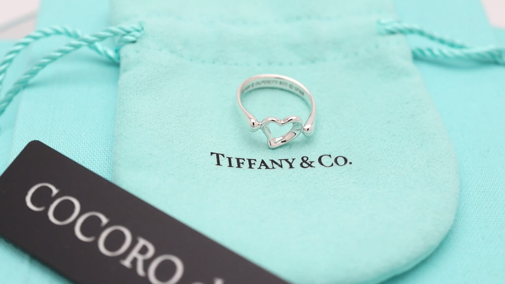 Tiffany & Co. Elsa Peretti Open Heart Ring Sterling Silver 925