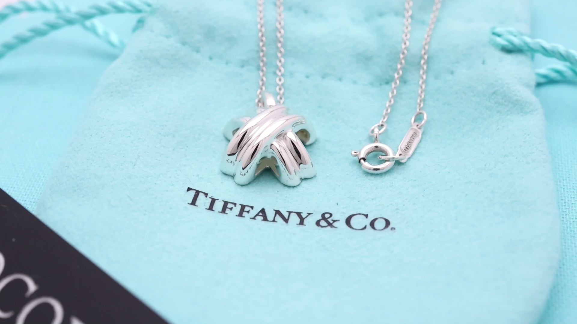 Tiffany & Co. Signature Cross Pendant Necklace Sterling Silver 925 