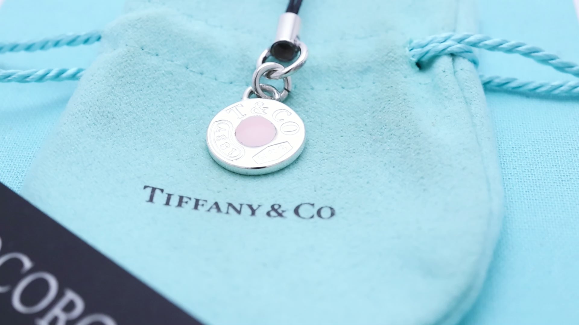 TIFFANY&Co. 1837 ロゴ ラウンド サークル ピンク エナメル ストラップ AG925