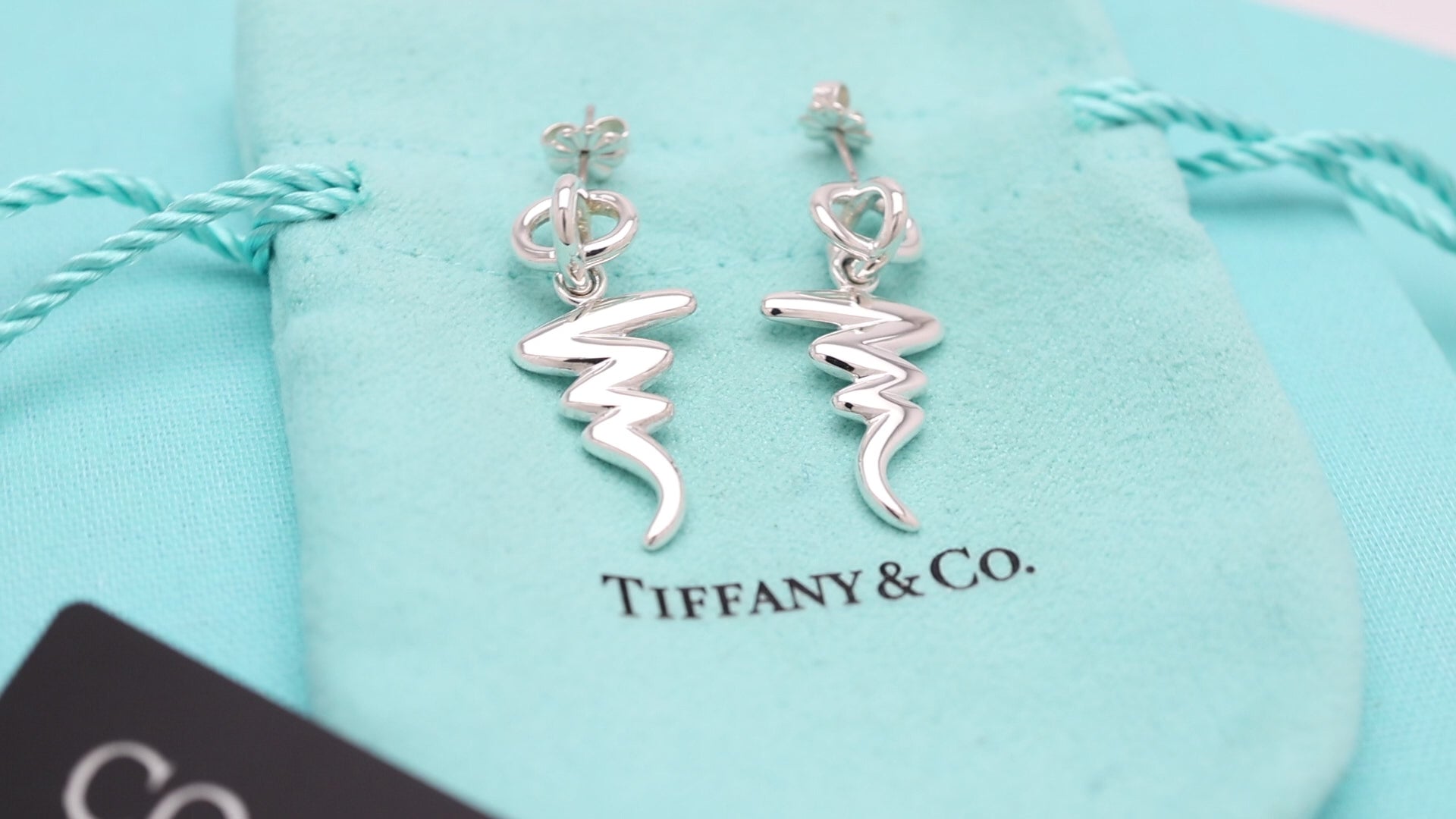 Tiffany & Co. Picasso Scribble Zig Zag Stud Earrings Sterling Silver 925