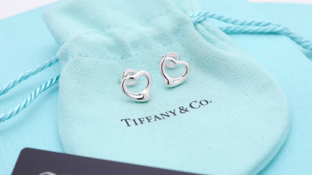 TIFFANY&Co.  オープンハート エルサペレッティ スタッド ピアス AG925