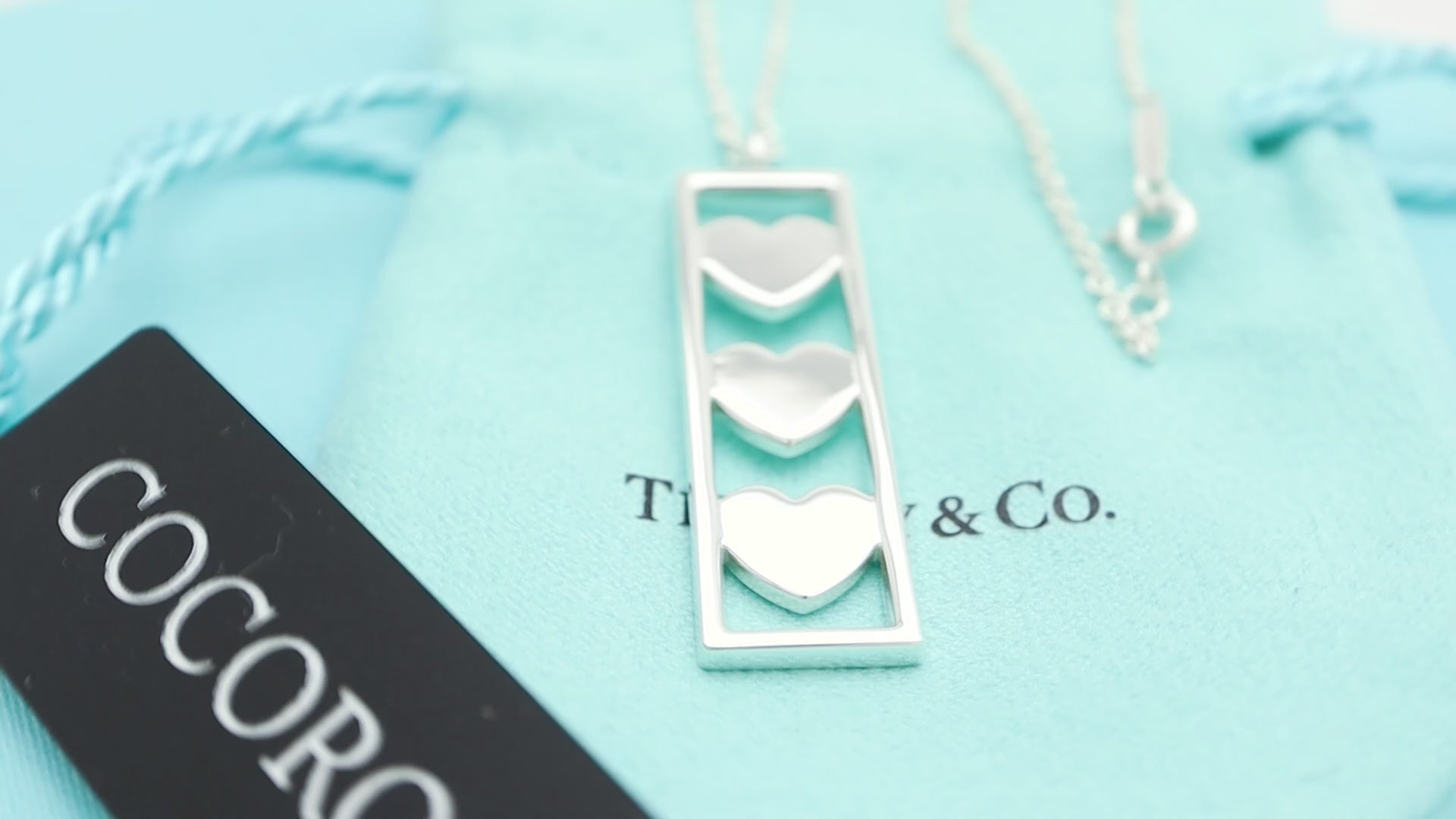 TIFFANY&Co. トリプル ハート バンド プレート ネックレス AG925