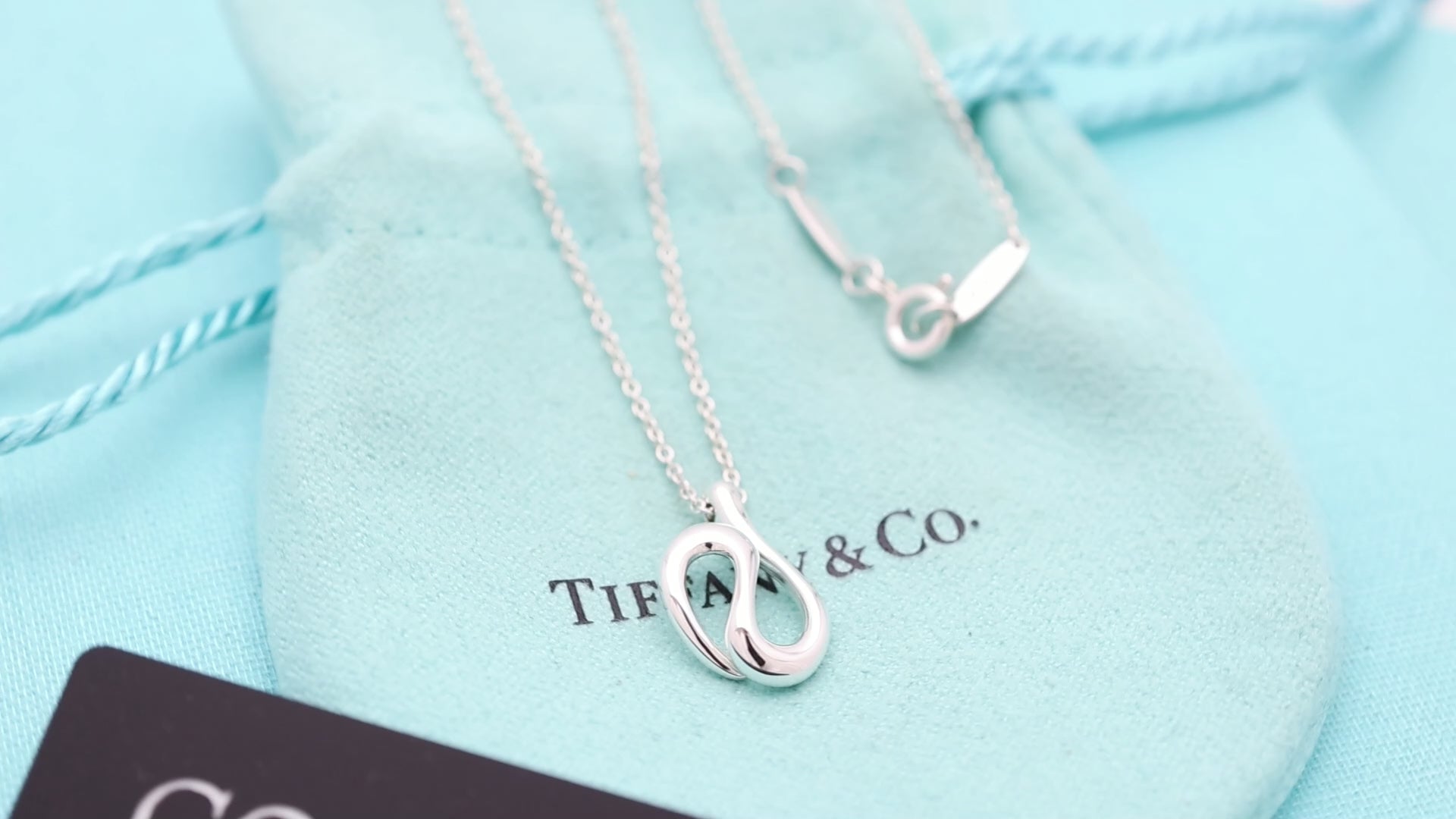Tiffany & Co. Open Wave Pendant Necklace Sterling Silver 925