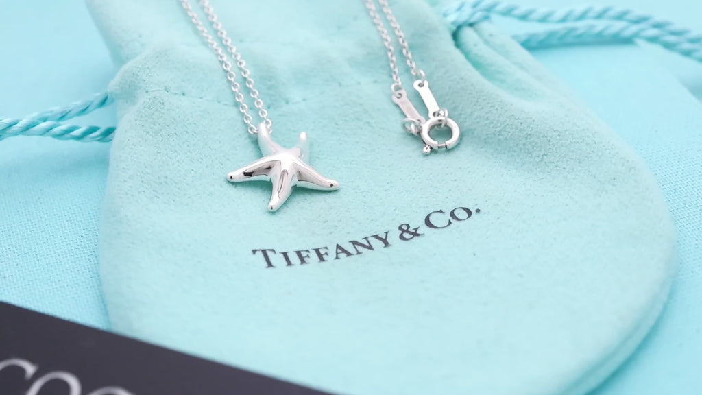 Tiffany & Co. Starfish Pendant Necklace Sterling Silve 925