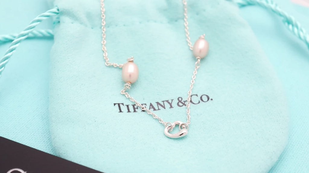 TIFFANY&Co. バイザヤード パール オープン ハート エルサペレッティ ブレスレット AG925