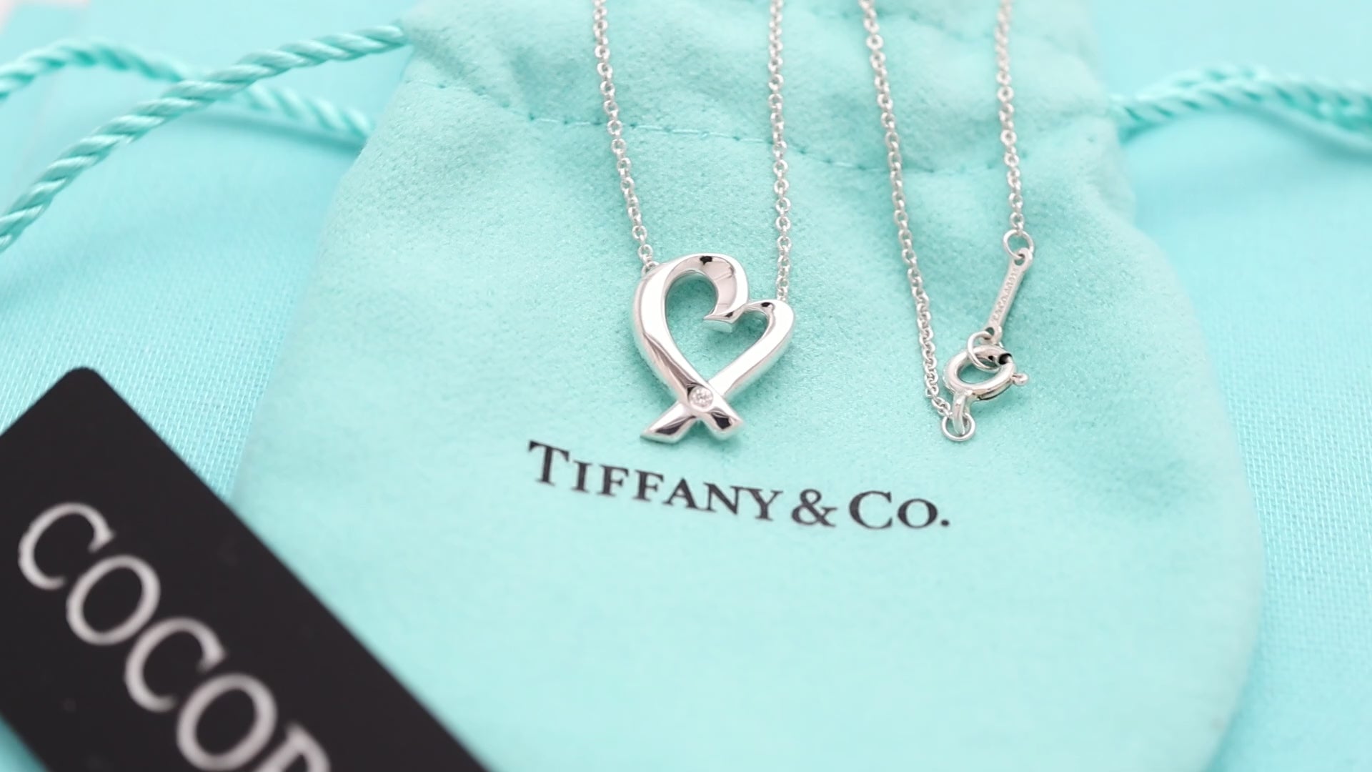 TIFFANY&Co. ラビング ハート 1P ダイヤモンド パロマピカソ ネックレス AG925