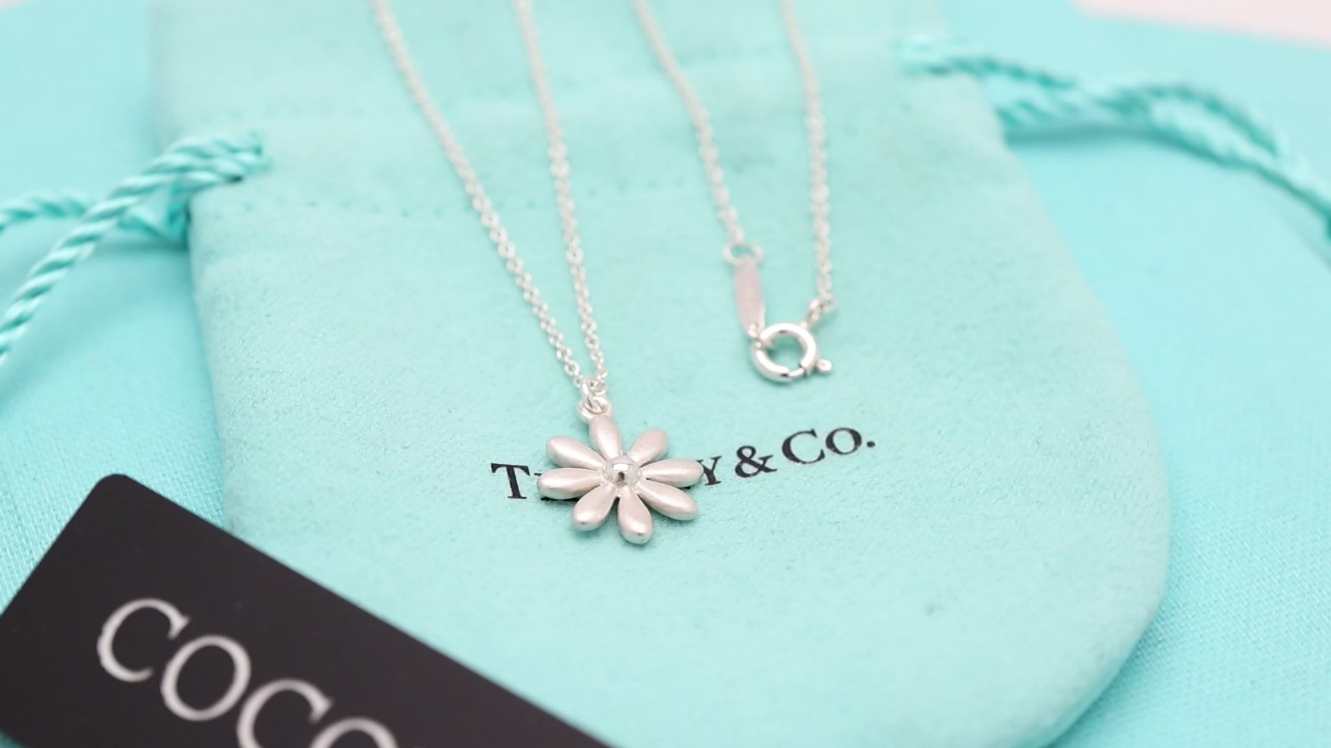  Tiffany & Co. Daisy Flower Necklace Pendant  Sterling Silver 925