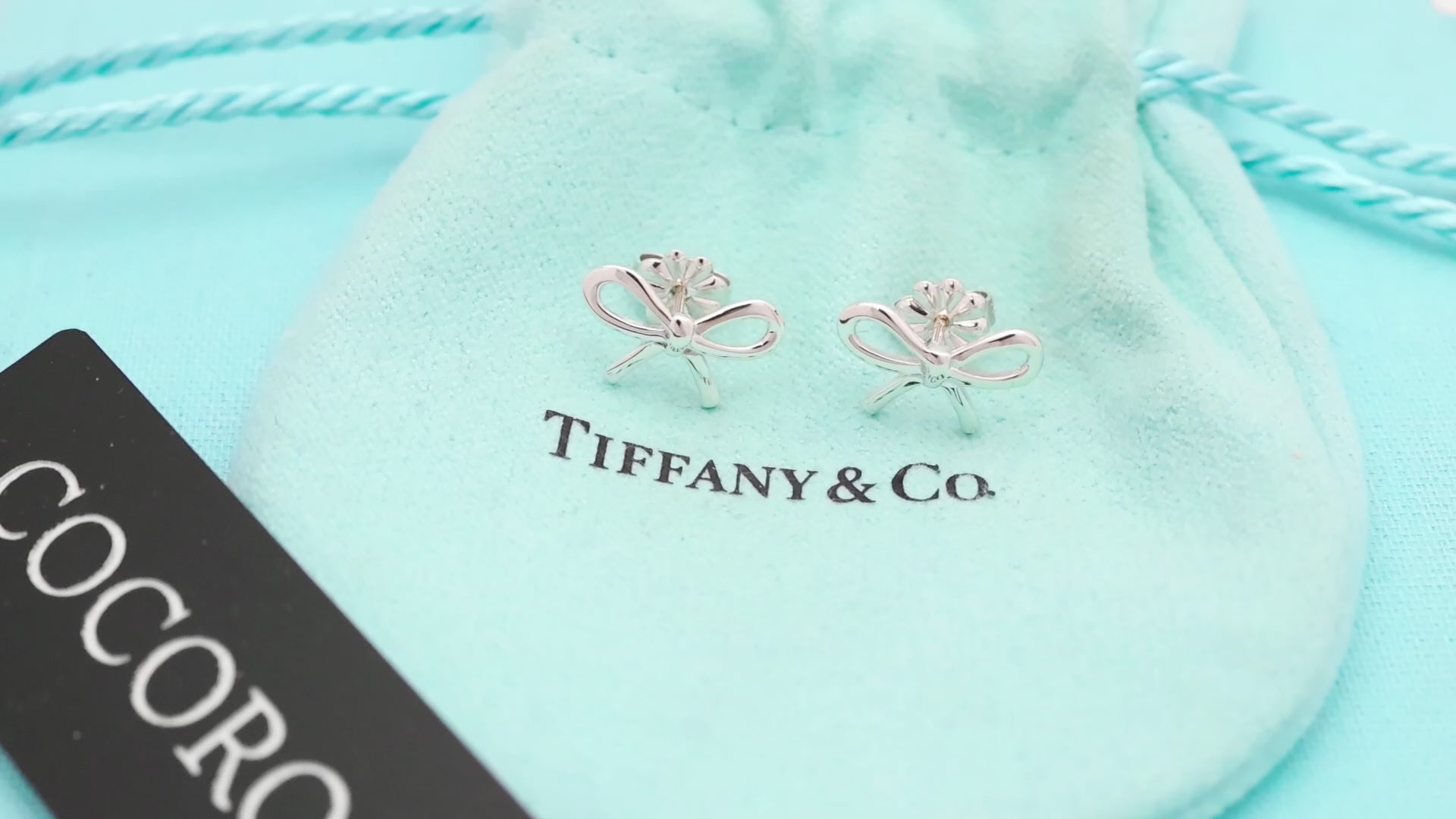 TIFFANY&Co. リボン ボウ スタッド ピアス AG925