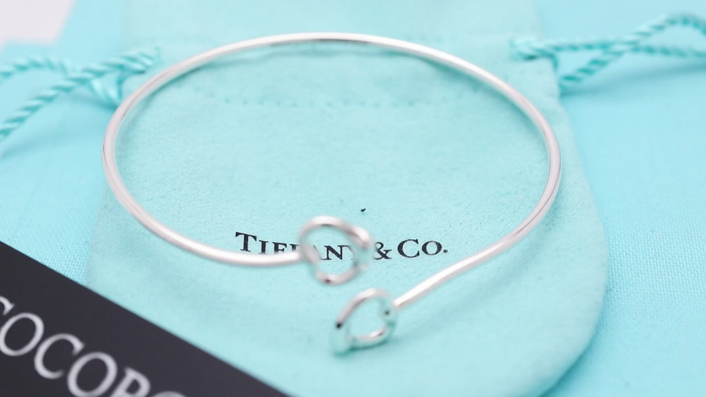 Tiffany & Co. Interlocking Double Loop Bangle Bracelet Sterling Silver 925