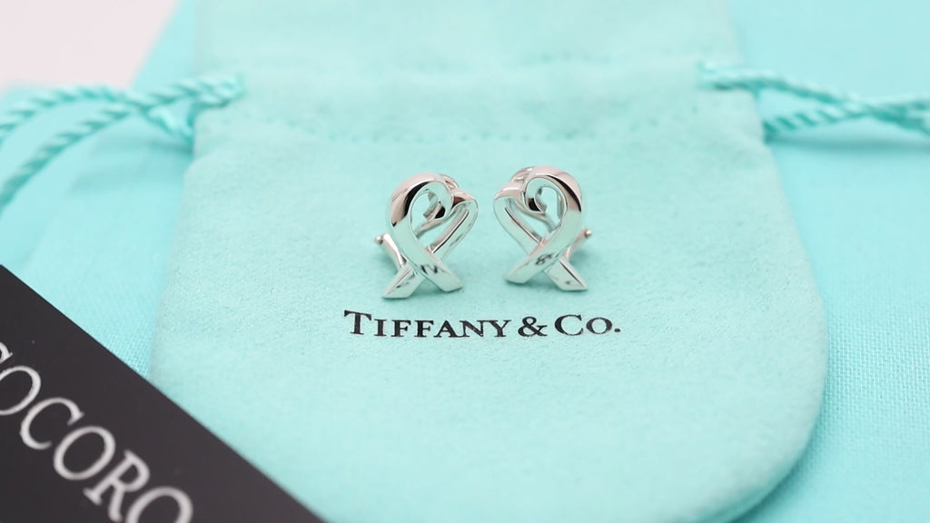 Tiffany & Co. Picasso Loving Heart Clip-On Earrings Sterling Silver 925 